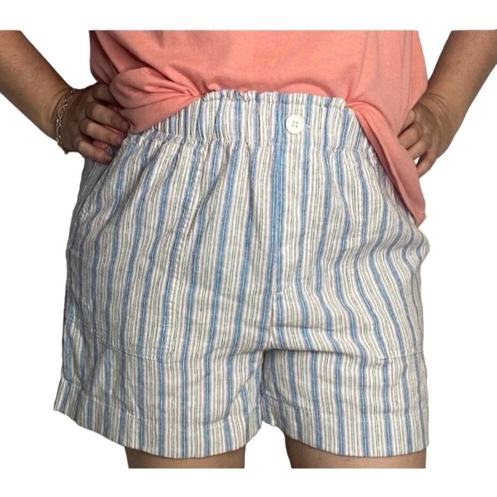 Loft Outlet High‎ Waisted High Rise Short Women's Large Linen Viscose Blend